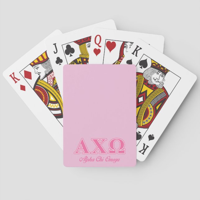 Alphi Chi Omega Pink Letters Playing Cards (Back)