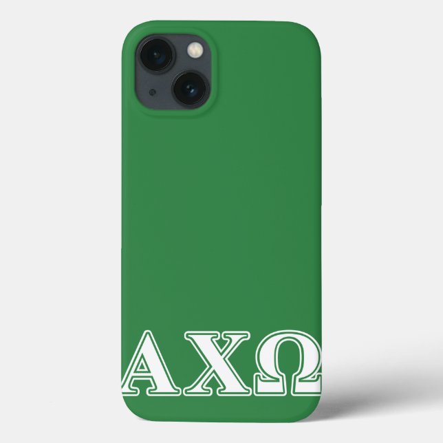 Alphi Chi Omega White and Green Letters Case-Mate iPhone Case (Back)
