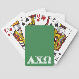 Alphi Chi Omega White and Green Letters Playing Cards