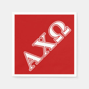 Alphi Chi Omega White and Red Letters Napkin