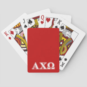 Alphi Chi Omega White and Red Letters Playing Cards