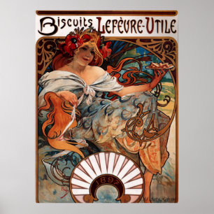 Alphons Mucha Biscuit Advertisement Poster