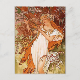Alphons Mucha - The four season - Spring Postcard