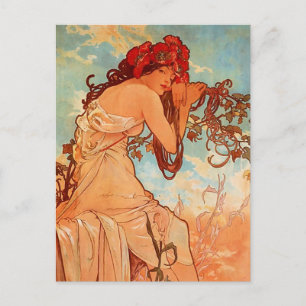 Alphons Mucha - The four season - SUMMER Postcard