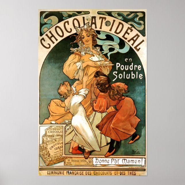 Alphonse (Alfons) Mucha Chocolat Ideal Poster (Front)