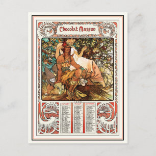 Alphonse (Alfons) Mucha Postcard: Manhood Postcard