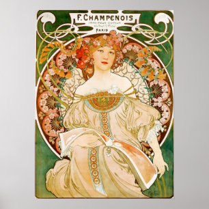 Alphonse (Alfons) Mucha Poster:  Champenois Poster