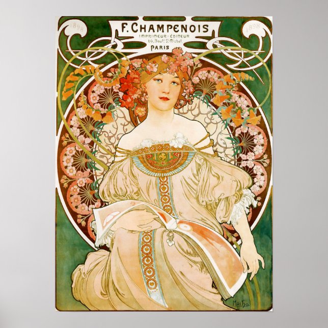 Alphonse (Alfons) Mucha Poster:  Champenois Poster (Front)