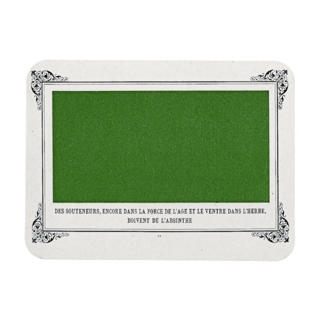 Alphonse Allais, April Fools, Green, Abstract Art Magnet (Horizontal)