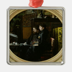 Alphonse Daudet and his Wife in their Study Metal Tree Decoration