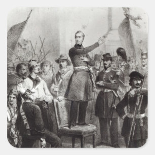 Alphonse de Lamartine at the Town Hall Square Sticker