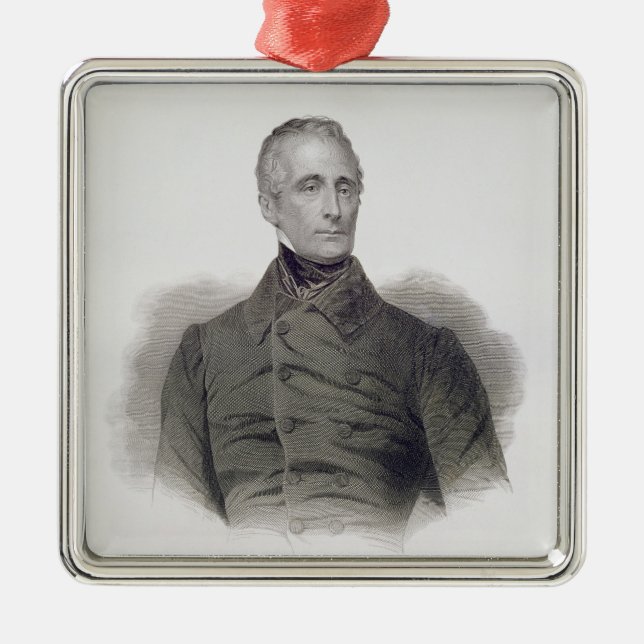 Alphonse de Lamartine, engraved by Pierre Pelee (1 Metal Tree Decoration (Front)