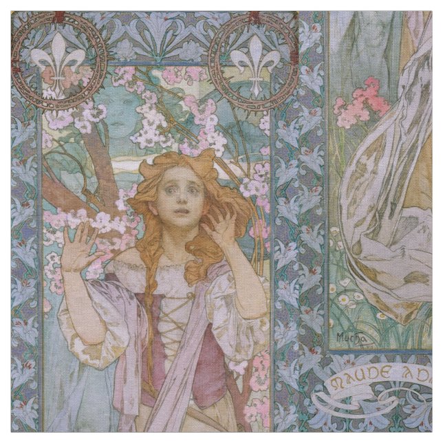 Alphonse Maria Mucha - Art Nouveau DIY Fabric (Swatch)