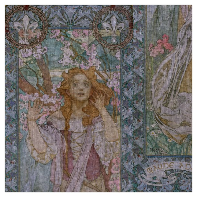 Alphonse Maria Mucha - Art Nouveau DIY Fabric (Swatch)