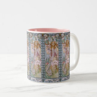 Alphonse Maria Mucha – Art Nouveau Two-Tone Coffee Mug
