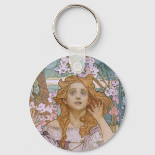 Alphonse Maria Mucha – Maude Adams as Joan of Arc Key Ring