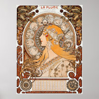Alphonse Maria Mucha's Zodiaque or La Plume 