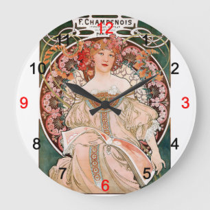 “Alphonse Mucha”の壁掛け時計,No.01 Large Clock