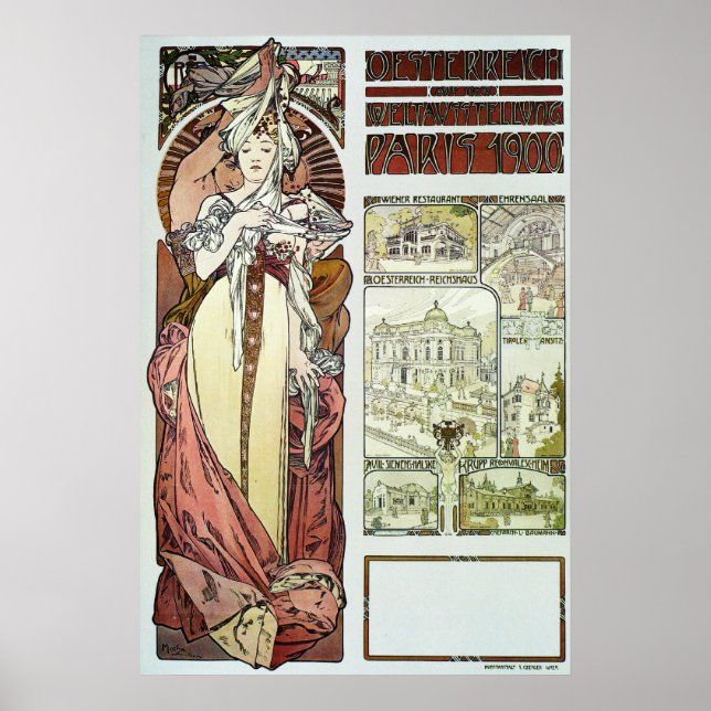 Alphonse Mucha. 1900 Poster (Front)