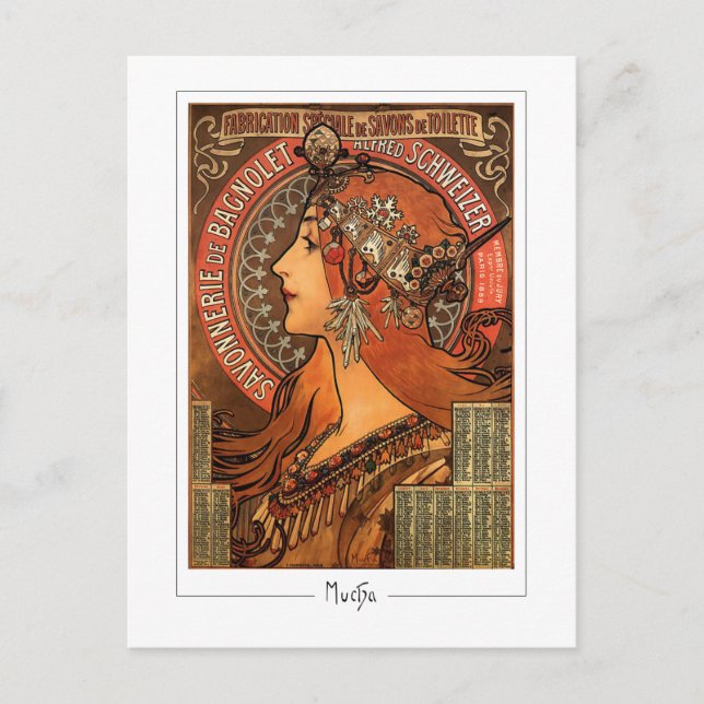 Alphonse Mucha #58 - Fine Art Postcard (Front)