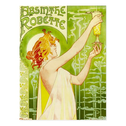 Image of Alphonse Mucha Absinthe Robette Postcard