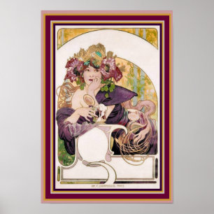 Alphonse Mucha Ad Poster - Chocolat Ideal 13 x 19