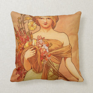 Alphonse Mucha Art Deco Cushion