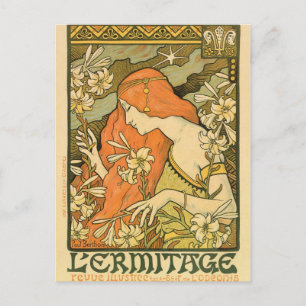 Alphonse Mucha Art Deco Postcard