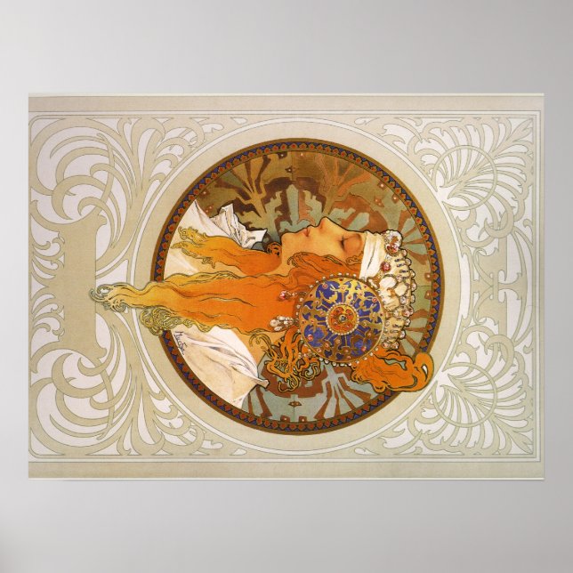 Alphonse Mucha Art Deco Poster (Front)