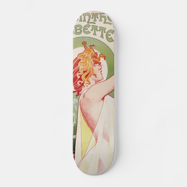 Alphonse Mucha Art Deco Skateboard (Front)