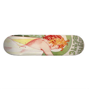 Alphonse Mucha Art Deco Skateboard