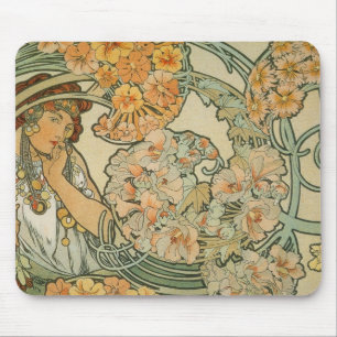 Alphonse Mucha Art Mouse Mat