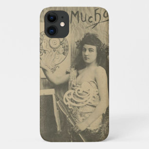 Alphonse mucha art nouveau art model photograph  iPhone 11 case