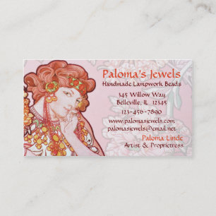 Alphonse Mucha Art Nouveau Business Cards