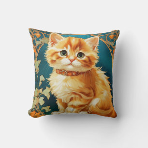 Alphonse Mucha Art Nouveau Cat Cushion