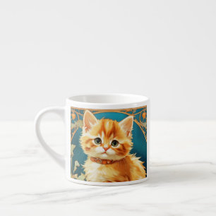 Alphonse Mucha Art Nouveau Cat Espresso Cup