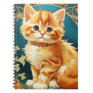 Alphonse Mucha Art Nouveau Cat Notebook