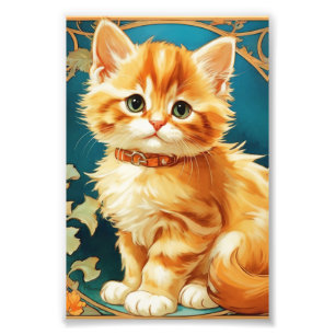 Alphonse Mucha Art Nouveau Cat Photo Print