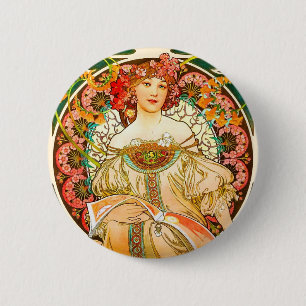 Alphonse Mucha Art Nouveau Daydream 6 Cm Round Badge