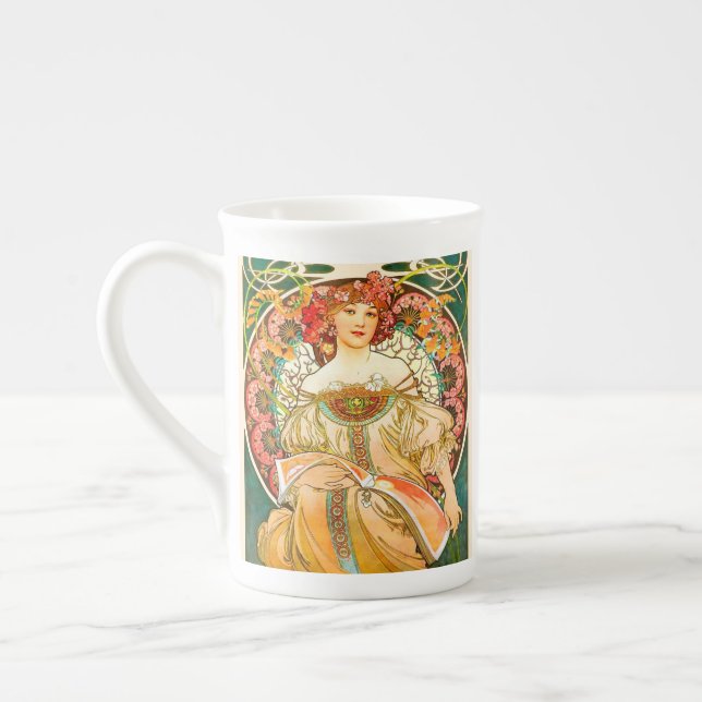 Alphonse Mucha Art Nouveau Daydream Bone China Mug (Left)