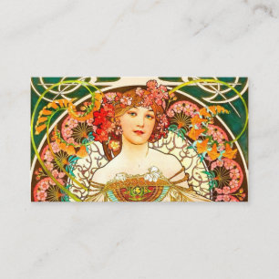 Alphonse Mucha Art Nouveau Daydream Enclosure Card