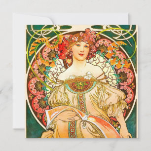 Alphonse Mucha Art Nouveau Daydream Invitation