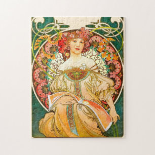 Alphonse Mucha Art Nouveau Daydream Jigsaw Puzzle