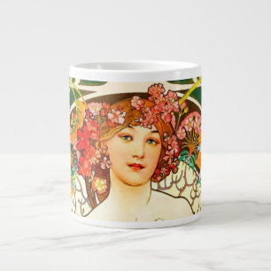 Alphonse Mucha Art Nouveau Daydream Large Coffee Mug