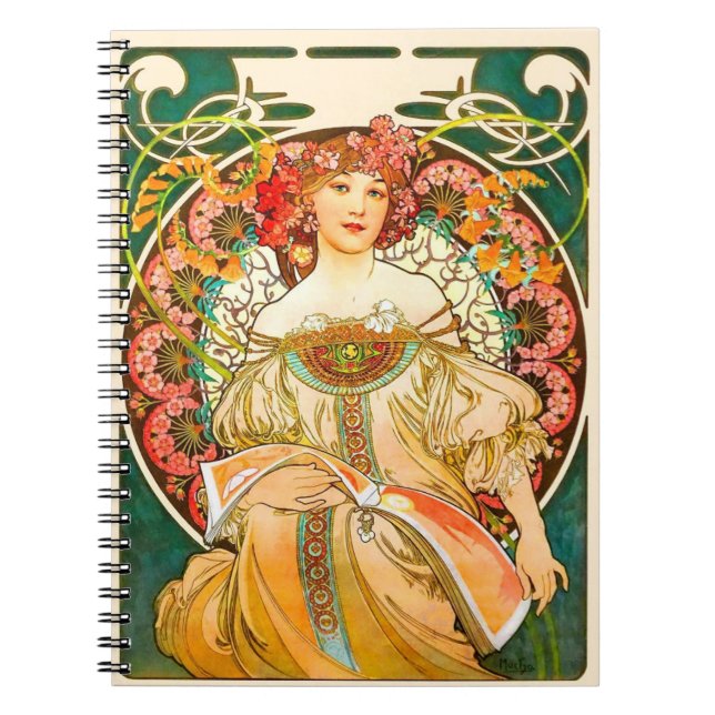Alphonse Mucha Art Nouveau Daydream Notebook (Front)