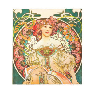 Alphonse Mucha Art Nouveau Daydream Notepad