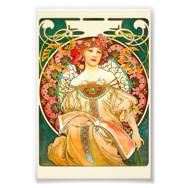 Alphonse Mucha Art Nouveau Daydream Photo Print (Front)
