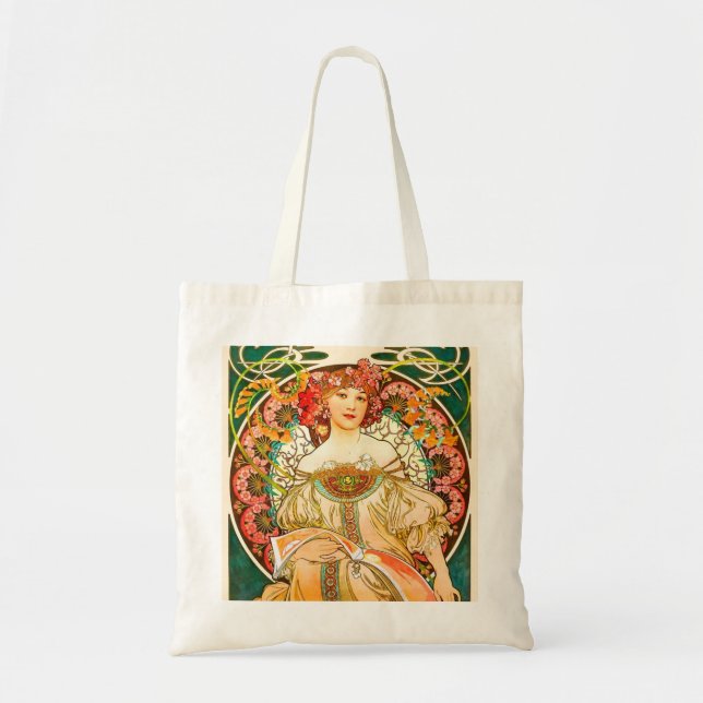 Alphonse Mucha Art Nouveau Daydream Tote Bag (Front)