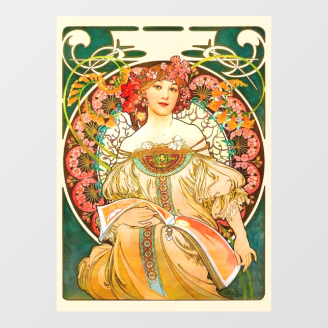 Alphonse Mucha Art Nouveau Daydream Window Cling (Sheet)