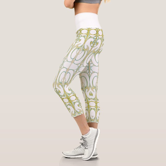 Alphonse Mucha art nouveau decorative abstract art Capri Leggings (Left)